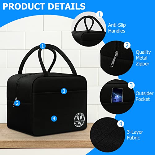Auruza 11L 20Cans Insulated Lunch Bag For Women Men, Reusable Lunch Box For Office Work School Picnic Beach Travel, Leakproof Soft Cooler Tote Bag Freezable Lunch Bag For Kids Adult (Black) #TOP3