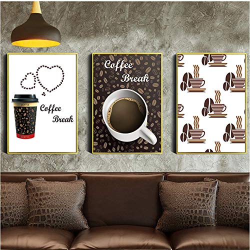 Tableau vintage pause café décoration murale élégante pour cuisine et restaurant 50x70cm