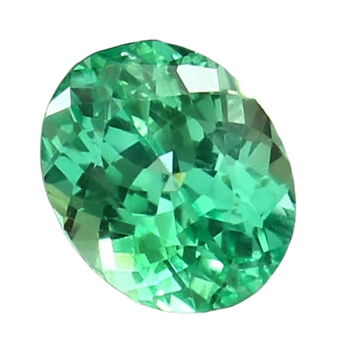 Saphir vert Ceylan 10x8mm facetté pour création de bijoux DIY