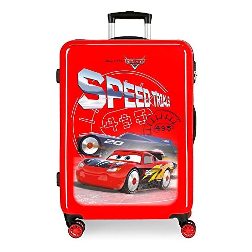 Disney Cars Speed Trails Maleta Mediana Rojo 48x68x26 cms Rígida ABS Cierre combinación 70L 3,7Kgs 4 Ruedas Dobles