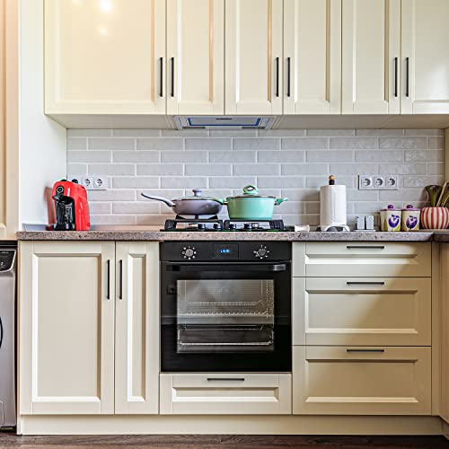 Image of Ravinte Matte Black Kitchen Cabinet Handles 6-1 /4 Inch Pulls 40 Pack | Solid Zinc Alloy , Smooth Design, Screws Included, Square Pulls for Kitchen Drawers & Cupboards