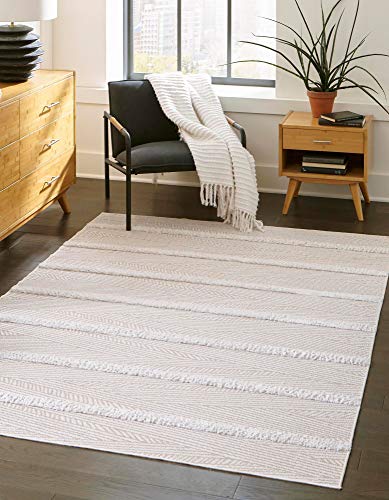 Rugs.com Sabrina Soto Casa Collection Rug â€“ 6' x 9' Beige High Rug Perfect for Bedrooms, Dining Rooms, Living Rooms