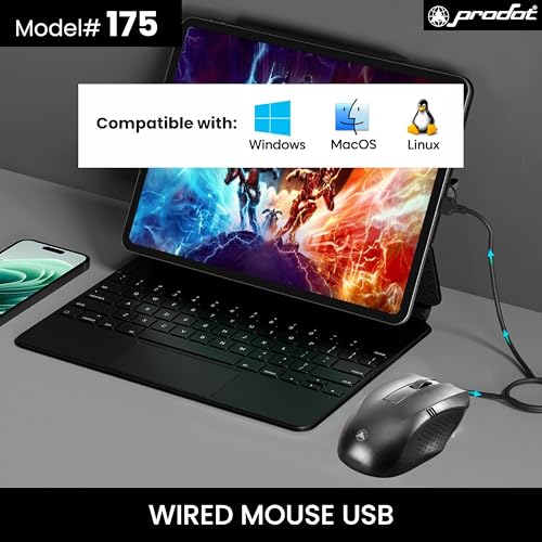 Image of ProDot 253s USB Wired Optical Mouse for Laptop /Desktop | Ergonomic Design | High Precision | Plug & Play | Durable Long Cable