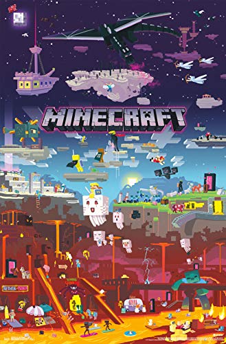 Trends International Minecraft-World Mount Bundle Wall Poster, 22.375 in x 34