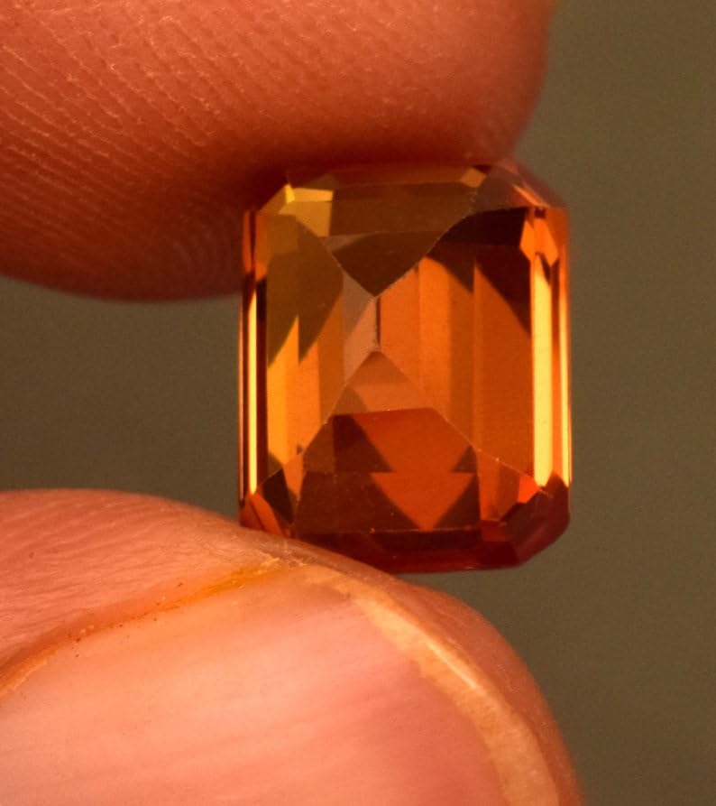 Saphir orange naturel 9x7x5mm gemme facettes pour bague et collier - 5