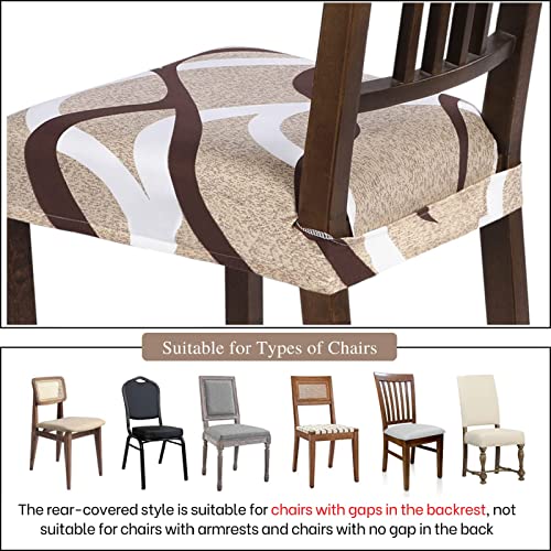 Image of SearchI Dining Chair Seat Covers Set of 2, Rear Covered, Beige