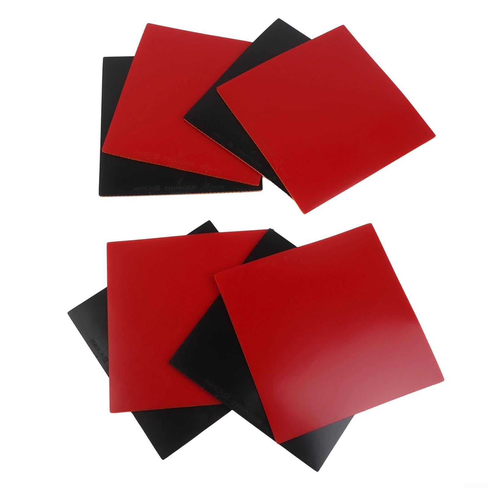 Set di 4 paia di gomme da ping pong in gomma con spugna dura, 2,2 mm di spessore per un gioco veloce, set di ricambio per ping pong rosso e nero