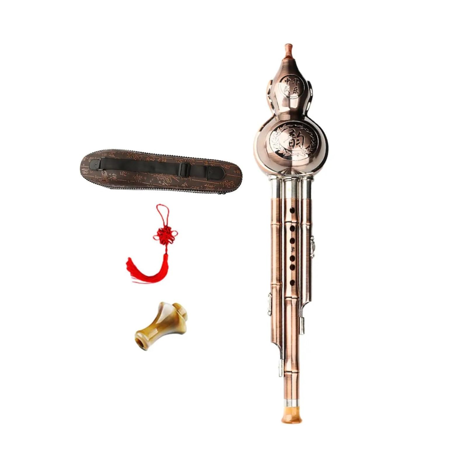Strumento A Fiato Professionale Tradizionale Chiave C/B Hulusi(Copper B Key)