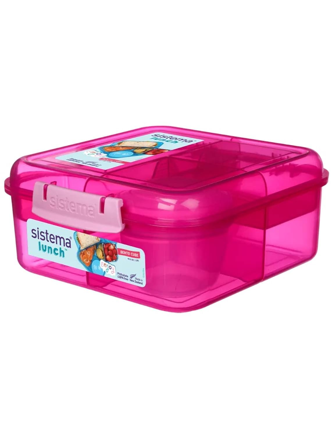 Sistema 1.25L Bento Cube Lunch Box Pink, 41685