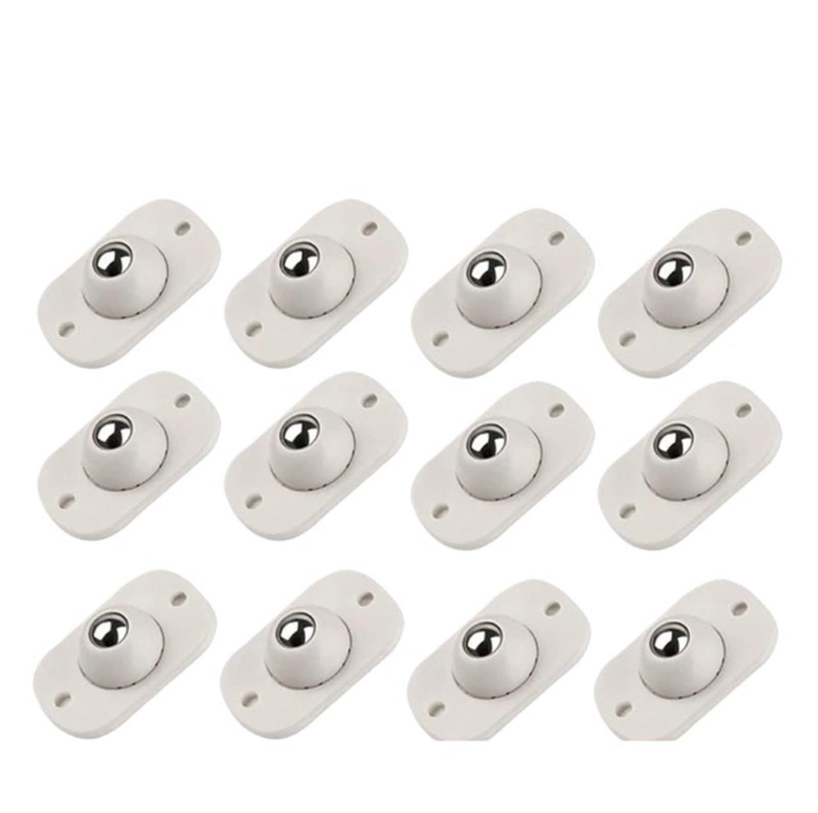 Caster Wheels, 4/8/12PCS Self Adhesive Caster Wheels Stainless Steel 360 Degree Rotation Paste Swivel Wheels Sticky Pulley for Furniture(Bianco,12pcs)