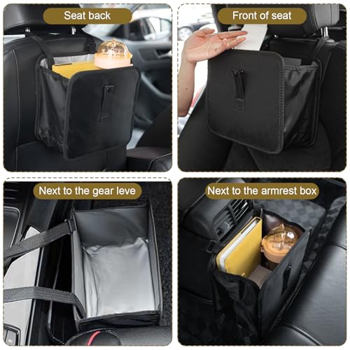 Image of LLOUSSAK Foldable Car Trash Can, Hanging Car Garbage Can - Waterproof Leakproof, Large Capacity Leakproof Trash Bag Garbage Can for Car Interior Accessories