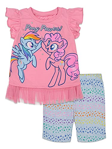 My Little Pony Little Girls Ruffled Sleeves T-Shirt Bike Shorts Set 6