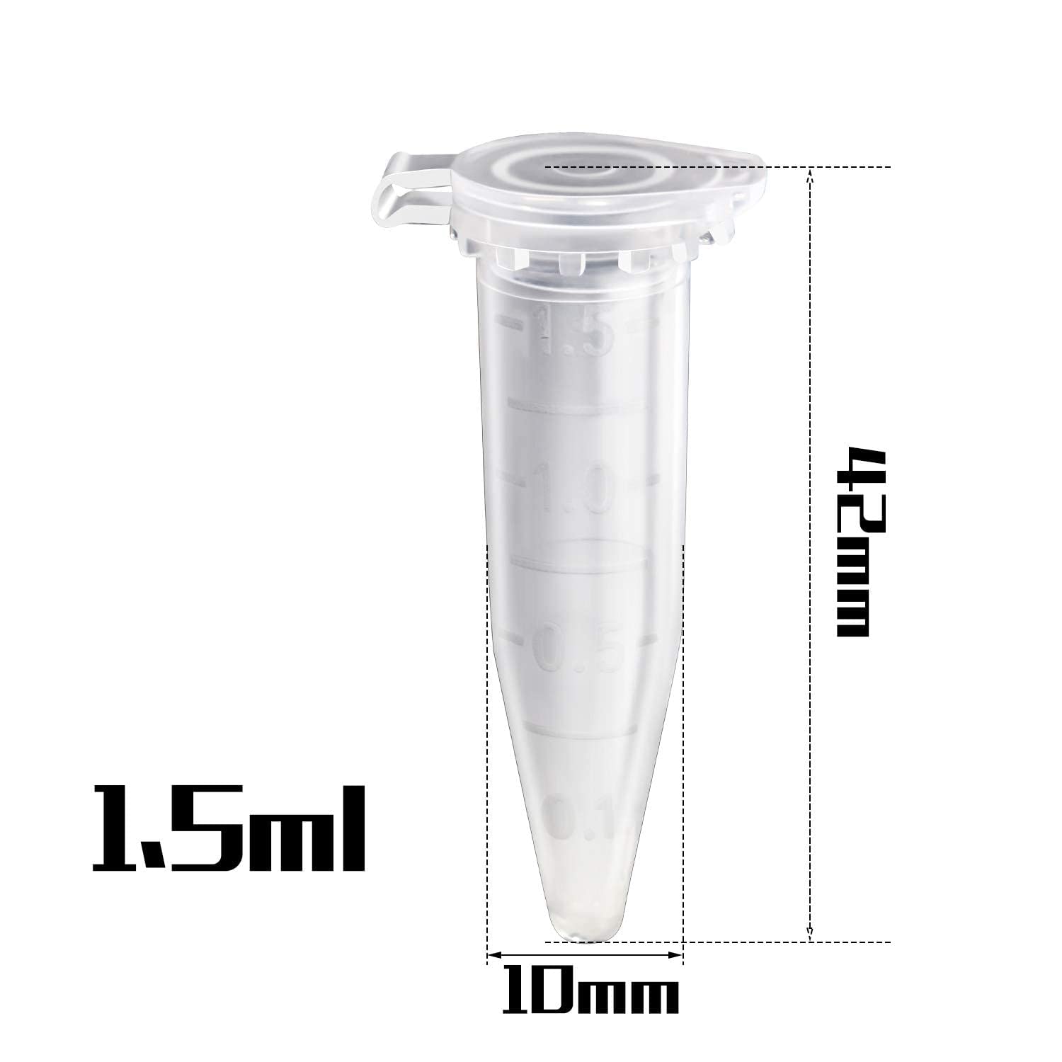 500 Provette Da Centrifuga In Polipropilene - 1.5 Ml Trasparenti, Doppia Chiusura - Foto 11