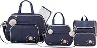 Kit Bolsa Maternidade 3 Peças com Mochila Garden Infantil Espaçosa Impermeável - Espera Feliz Baby (Marinho)