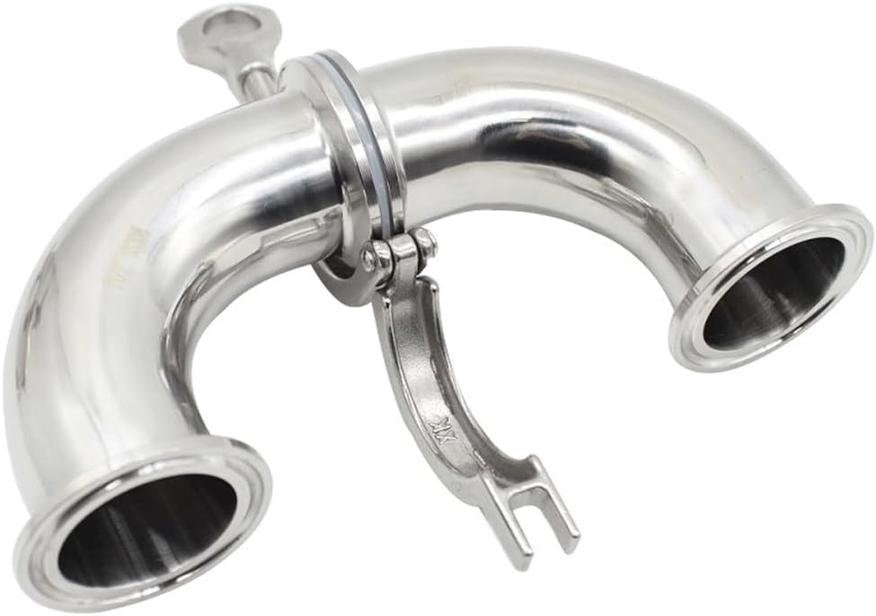 Feerule + Tri Clamp + Silicon Gasket 304 Stainless Steel Elbow Sanitary Fitting, for Home Garden Tri clamp Fittings(Size:19mmxFerrule25.4mm)