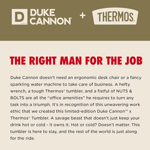 Image of THERMOS + Duke Cannon, Stainless Steel Travel Tumbler, 16 Ounce, Nuts & Bolts