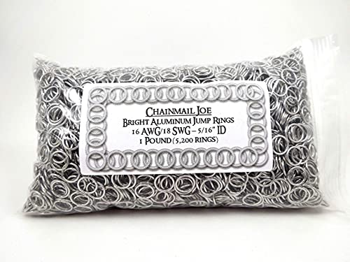 1 Pound Bright Aluminum Chainmail Jump Rings 18G 5/16" ID (5200+ Rings) by Chainmail Joe - Image 2