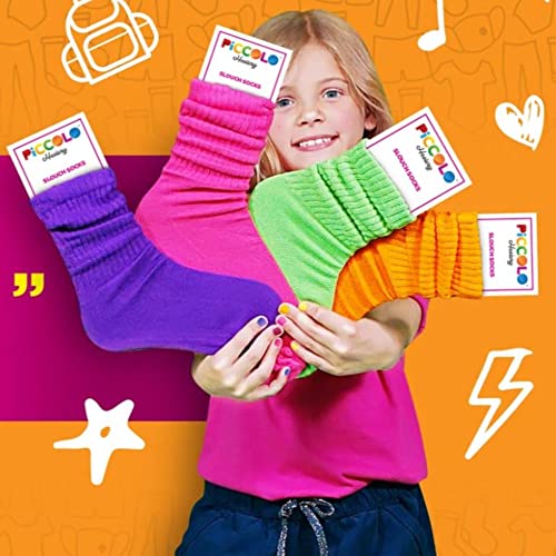 PICCOLO HOSIERY Lightweight Scruch Slouch Socks Unisex Girls Boys 20 bright color options Infant Toddler Child2