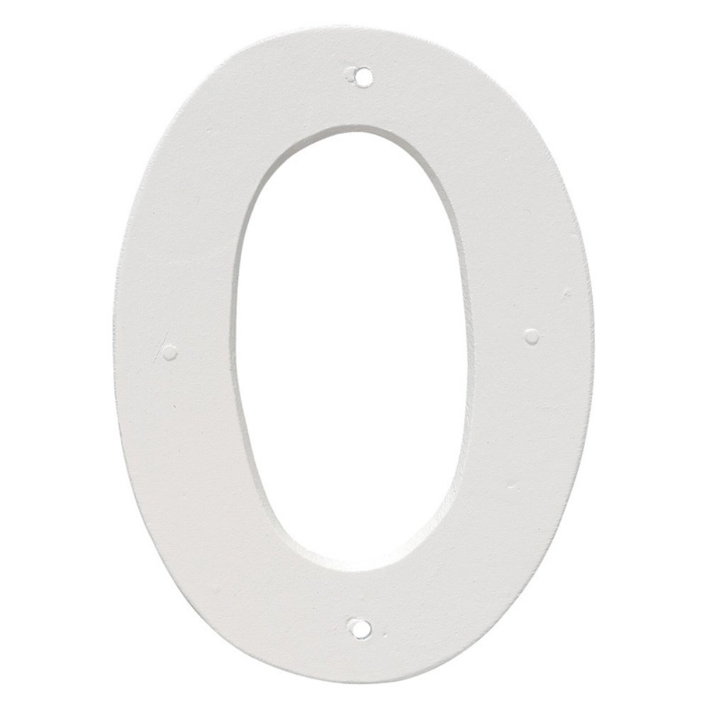 Montague Metal Products 20,32 cm Alüminyum Ev Numarası 0 Dış Mekan Plakası, Orta, Beyaz