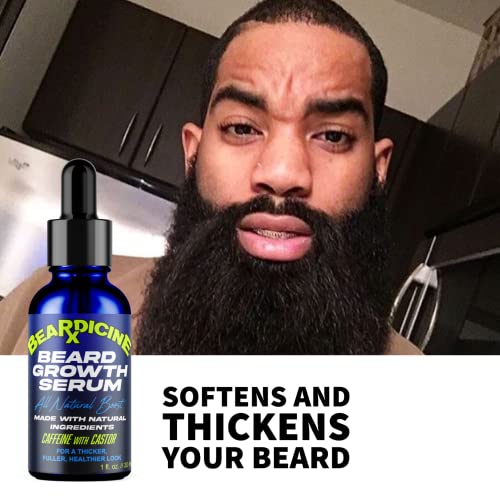 Beardicine Beard Oil And Balm - Men's Beard Growth Grooming Kit With All-Natural Beard Growth Serum Oil And Leave In Beard Balm Conditioner - Enriched With Caffeine And Castor Oil #TOP3