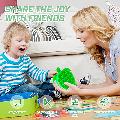 Nihealth Push Pop Bubble Fidget Sensory Toy Sea Turtle Shaped Fidget Toy For Special Needs Stress Reducer Anxiety Relief Popper Game Board Silicone Squeeze Toy For Kids And Adults (Green) #TOP2