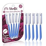 Womens Facial Razor Hair Removal - Dermaplaning Tool Peach Fuzz Remover Shaver Trimmer Women Remove Fine Hair Blue Eyebrow Razors Dermaplane Face Shavers Exfoliating Sensitive Skin Travel Essential