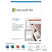 Microsoft 365 Single | 1 Nutzer | Mehrere PCs/Macs, Tablets und mobile Geräte | 1 Jahresabonnement | Box