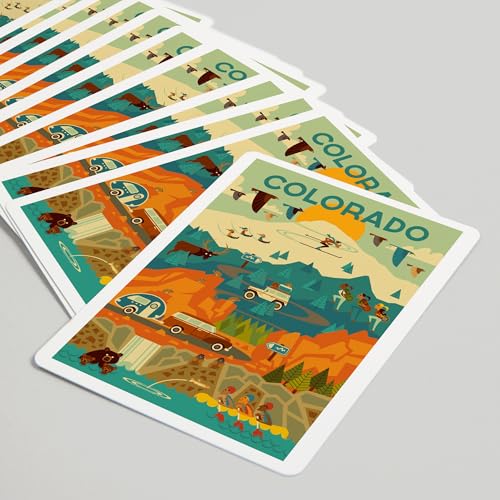 Lantern Press Colorado, Geometric, Wonderland, 52 cartas Póker miniatura 5