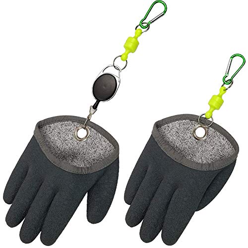 Aventik Edison Design D Waterproof Puncture Proof Fishing Glove Fisherman Professional Catch Fish Gloves Cut & Puncture Resistant Hunting Glove (M Size Right Hand) #TOP1