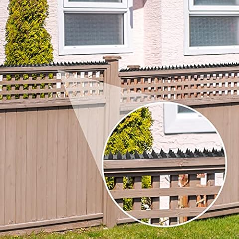 GardenKraft 10699 Anti-Climb Fence Spikes/Keep Out Intruders, Cats & Foxes & Birds/All-Weather Suitable / 10x 49cm Strips Included, Can Be Cut/Flexible Cover