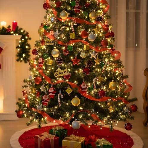 Image of Crackles Christmas Decoration Gift Set (34 Pcs) | Complete Mix Ornament Combo with Balls, Gifts, Pine Cones & Santa | Festive Xmas Tree Decoration Kit for Home, Office & Party