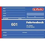 Fahrtenbuch, für PKW, A6 quer, 40 Blatt, für 390 Fahrten, 3er-Pack