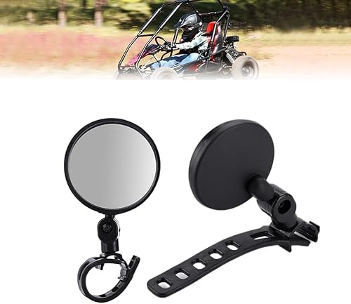 QYMOTO Go Kart - Espejo retrovisor lateral para Coleman KT196, Trail Master, ajuste universal de 12 a 1.37 pulgadas de diámetro, 2 espejos convexos