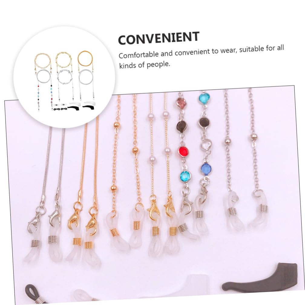 2juegos Cadenas De Perlas Para Gafas Ropas Antipérdida Ajustables Soportes Resistentes Para Anteojos y Gafas De Sol Accesorios Prácticos y Elegantes