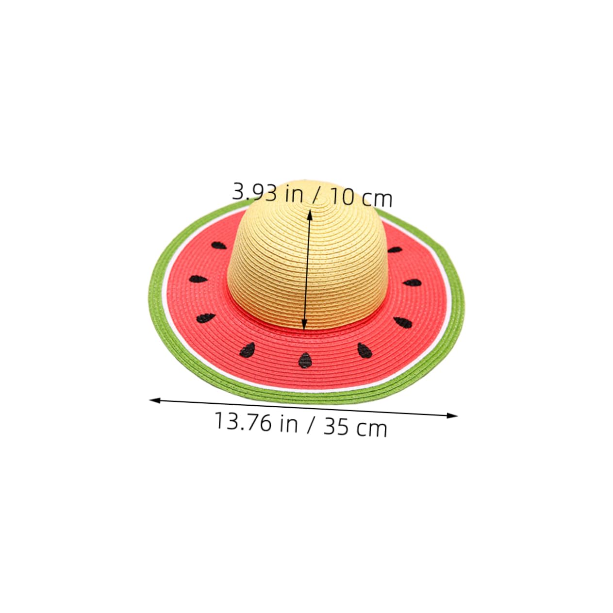 Healifty Sombrero de Paja Chino Tejido a Mano Diseño de Sandía para Niña, Decoracion Verano, Sombrero de Playa Ligero y Transpirable Adecuado para Actividades al Aire Libre