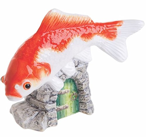 Figurine Poisson Rouge John Beswick en faïence orange et blanc pour décoration de maison