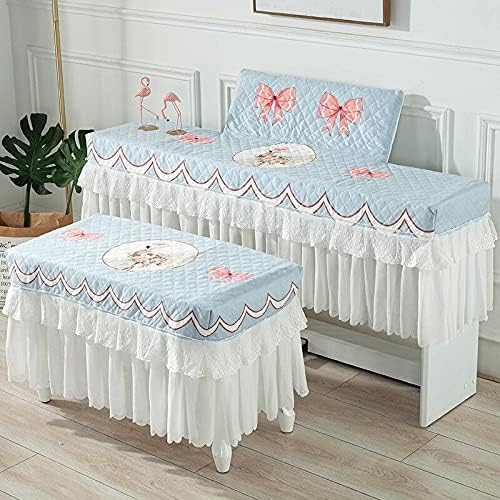 Cartoon Polyester Lace Design Piano Covers With/Without Music Stand Printed Dust Cover Single Seat Double Piano Stool Cover (95X40 without,Style 5)