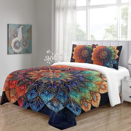 Housse de couette 3D imprimée microfibre douce parure de lit Bohemia King 220x240