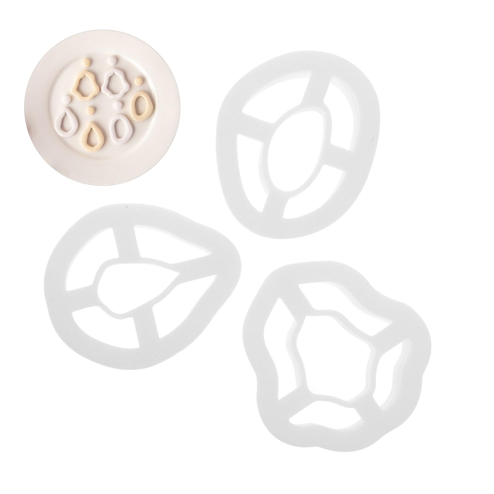 Gadpiparty 3 Set Stampo Per Orecchini in Argilla Polimerica Taglierine A Forma Di Argilla Utensile Multifunzione Taglierine Polimeriche Stampo in Argilla Polimerica Bianca Resina 3 Pezzi*3