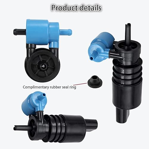 Miniatura 5 de ASUBHA Bomba de limpiaparabrisas de automóvil de doble orificio, OEM #8260A059, 8260A021, 8260A082 compatible con Dodge, Jeep, Chrysler, Ford, Audi,