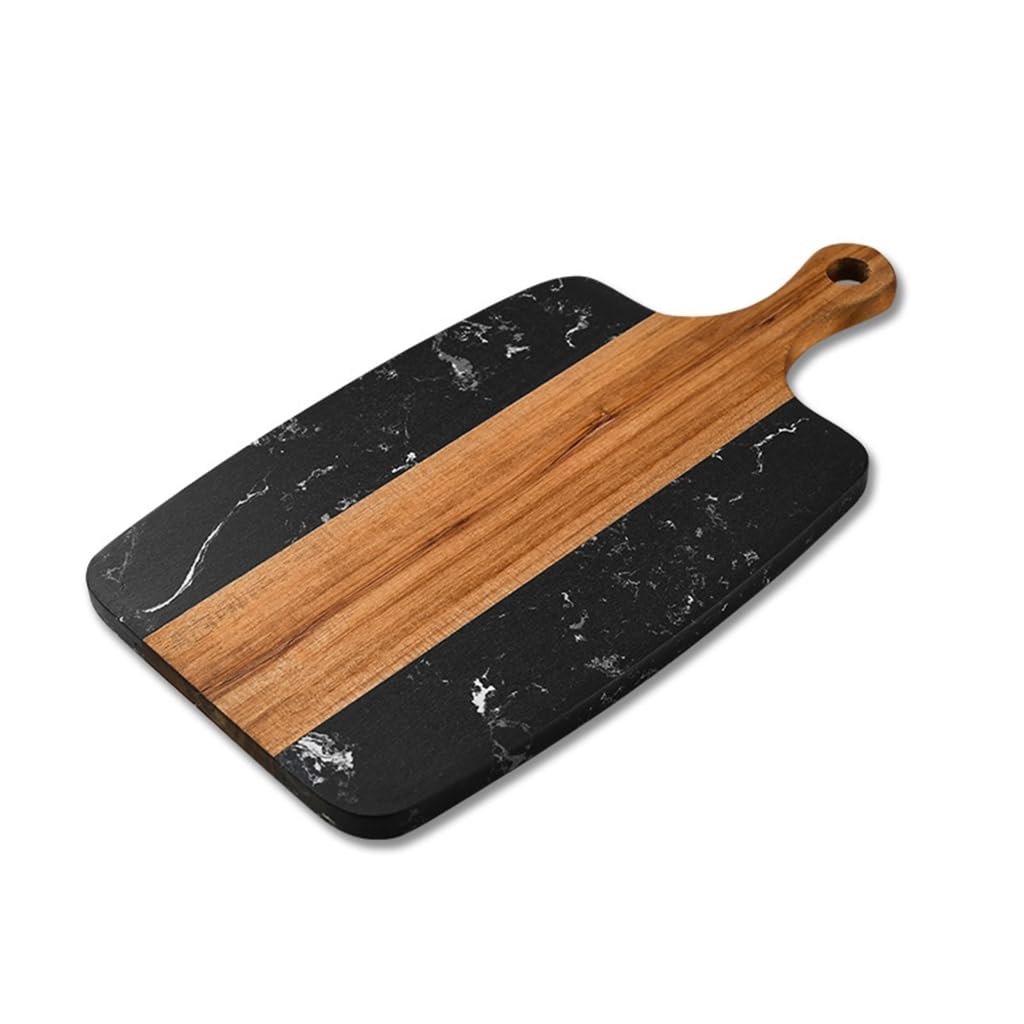 Planche à découper en marbre en bois d'acacia pour présentation plateau de fromage charcuterie