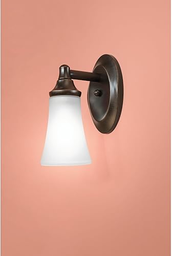 Miniatura 3 de Moen YB2861ORB Eva - Accesorio de tocador de baño de doble montaje con 1 luz con vidrio esmerilado, bronce aceitado