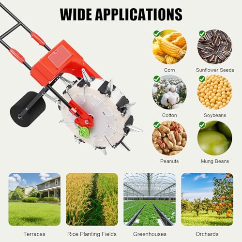 Sembradora manual con 10 boquillas para jardín miniatura 3