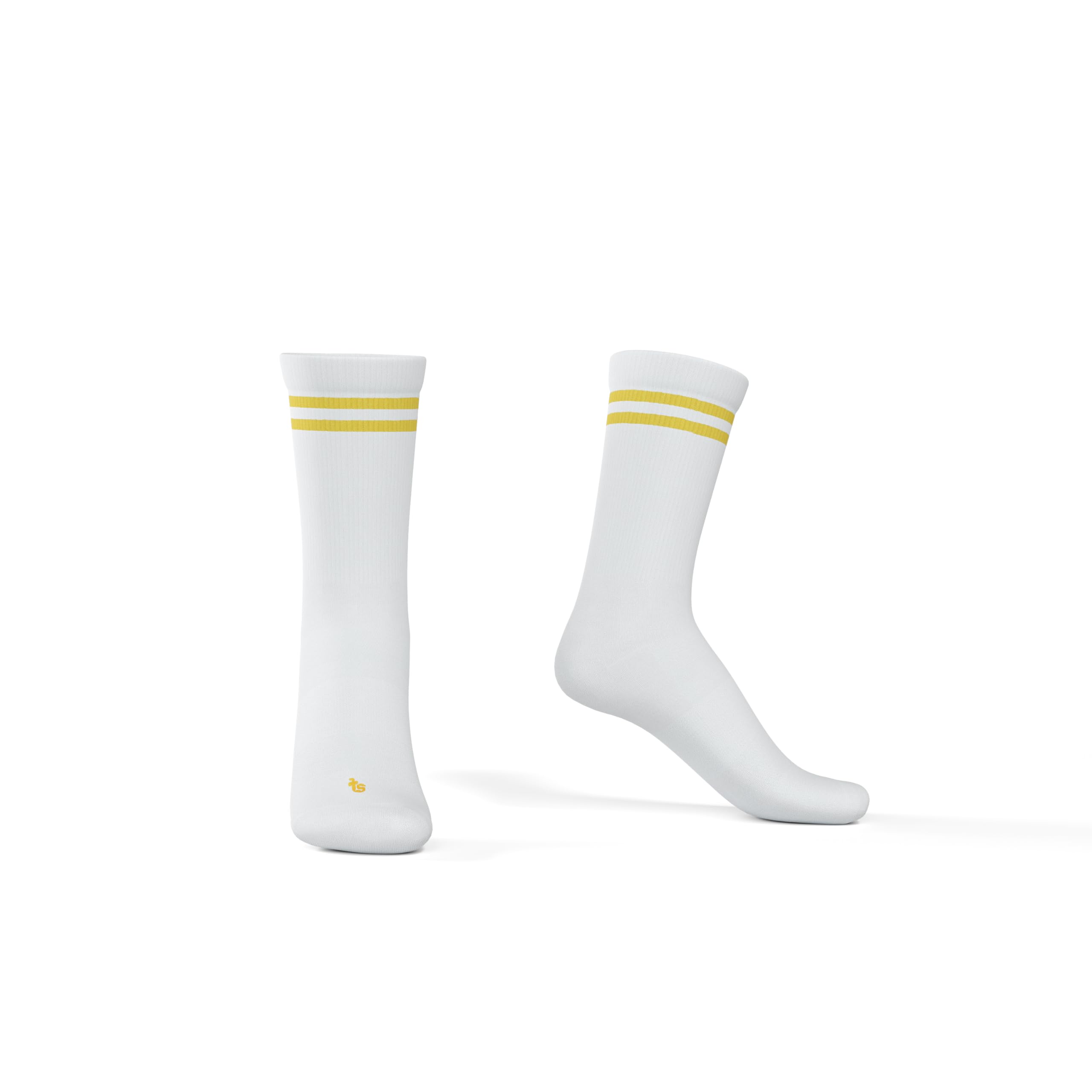 Bamboo Crew Socks for Men & Women | Athletic Yellow Stripe Socks | Breathable, Moisture-Wicking, Cushioned & Comfortable Crew Length Socks-picture-36