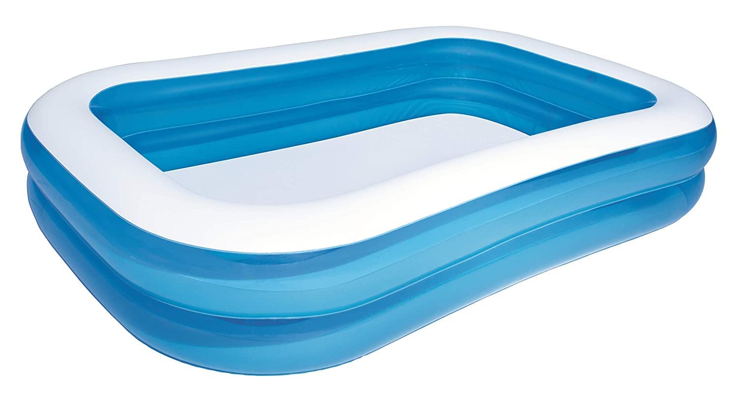 PARYAVARAN Blue Rectangular Family Pool | 2 Equal Rings | Best for Family Pool