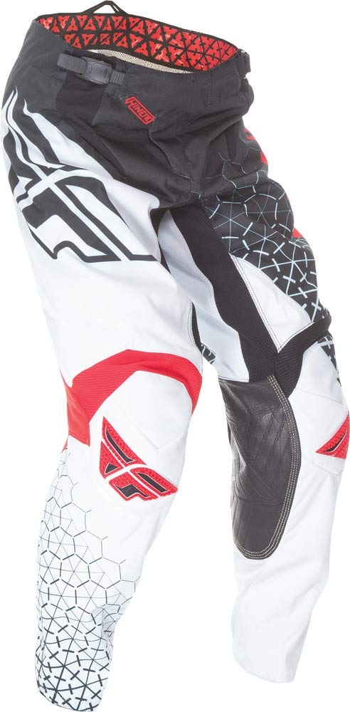 Fly Racing Unisex-Adult Kinetic Trifecta Pants (Black/White/Red, Size 24)