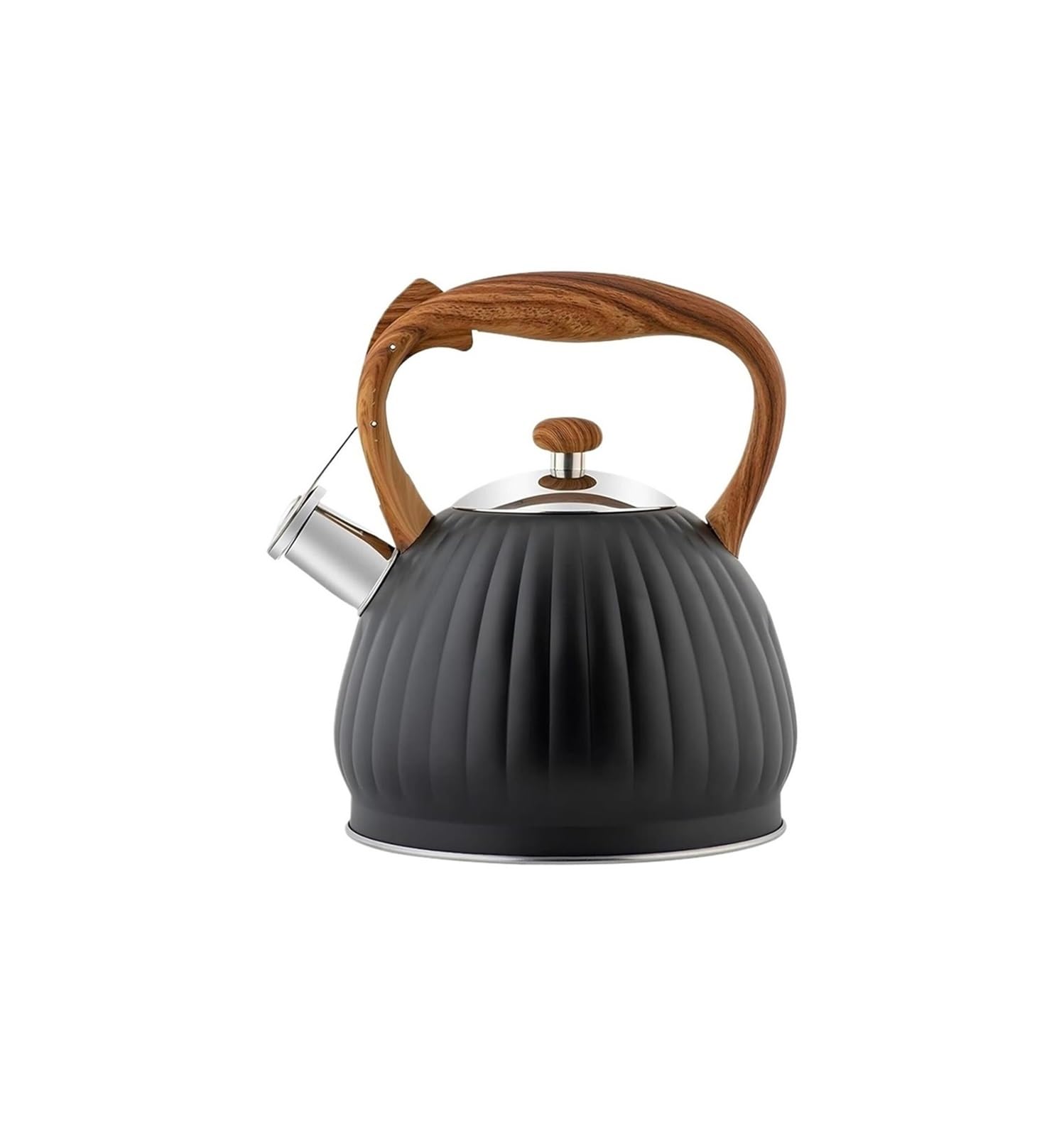 Czajnik z kuchenką 3,5 l, czajnik ze stali nierdzewnej, gwizdkiem, do herbaty, odporny na rdzę(Black)
