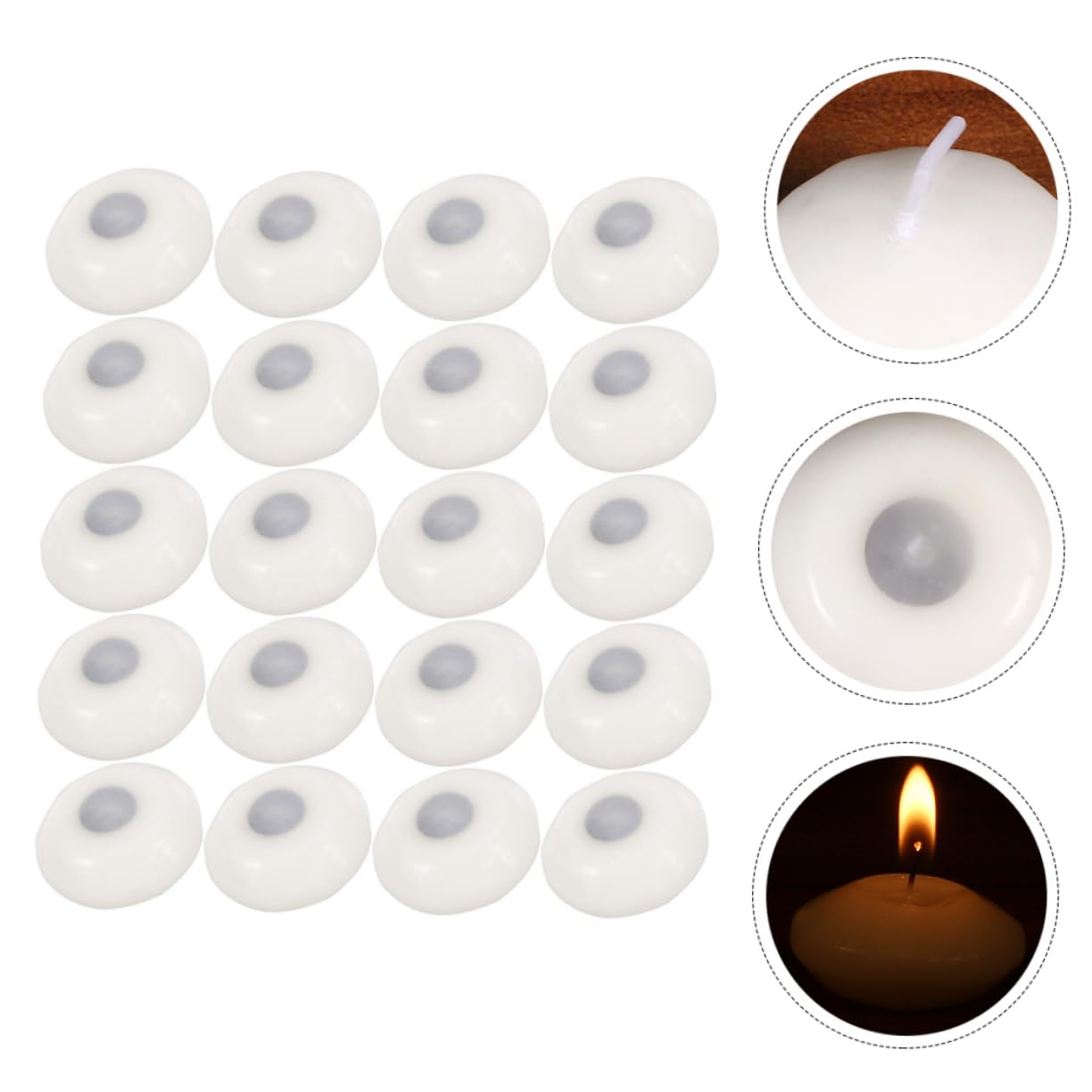 MAGICLULU 100 Velas Flotantes de Parafina, sin Aroma, para Bodas y Fiestas, Crean un Ambiente Cálido en Exteriores y Patios