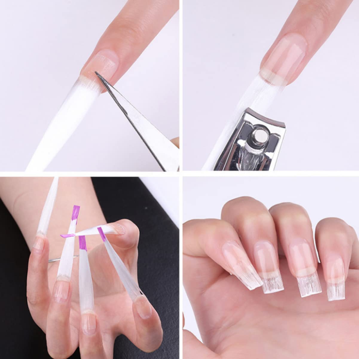 LALAFINA 300stücke Fiberglass Nagelspitzen Für Gel-nagelverlängerungen Einfache Anwendung Anpassbare Und Form Für Maniküre Zu Hause Salon