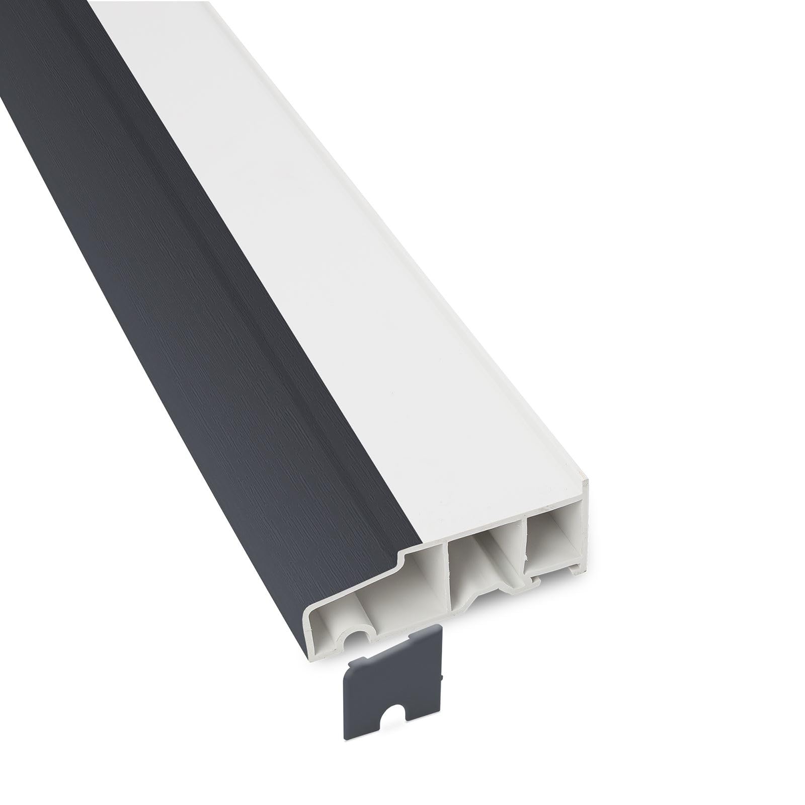 Truly Pvc Limited Anthracite Grey / White 85Mm Profile 22 Stub Window Sill (With End Caps) - Anthracite Grey/White, 2M
